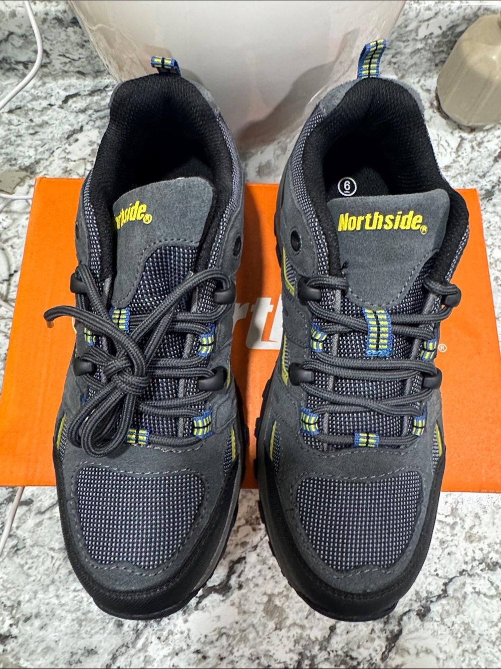 Northside Men’s Gray and Yellow Trail Sneakers